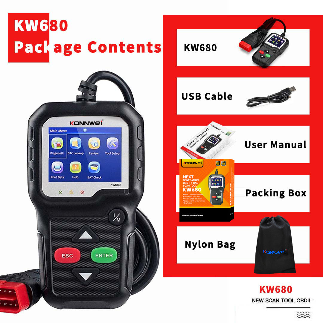 KONNWEI KW680 Korte OBD2 Auto Scanner